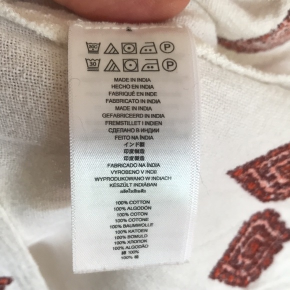 Michael Kors cotton mini dress/tunic white with orange embroidery. - Picture 4 of 7